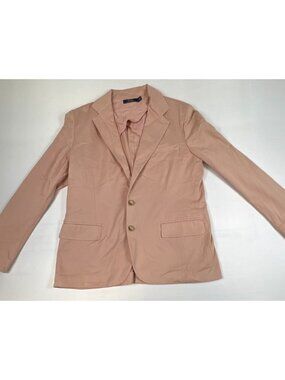 Polo Ralph Lauren Women 14 Pink Cotton Stretch Two Button Blazer